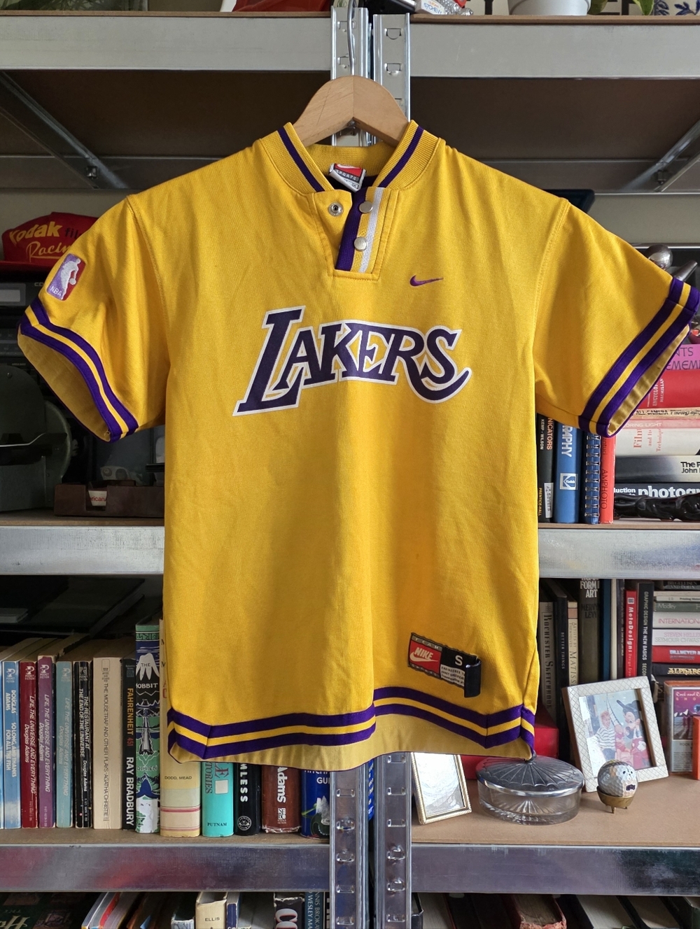 1990s | Youth Nike LA Lakers Snap Button Henley Jersey Los Angeles